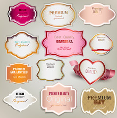 Set of Superior Quality and Satisfaction Guarantee Badges, Label