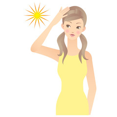 女性　日焼け　UV