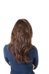 Naklejka premium back view of a girl,isolated on white background