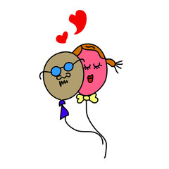 hand drawing emotion cartoon balloons