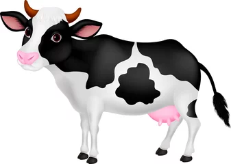 Wall murals Boerderij Cute cow cartoon