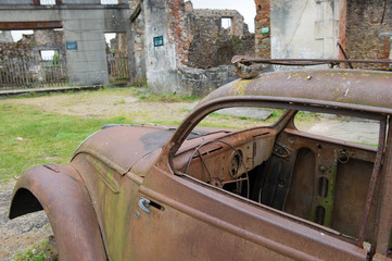 Car of the doctor in Oradour sur Glane
