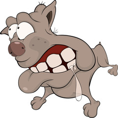 The hunting dog. Boxer. Cartoon