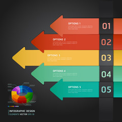 Colorful Infographics Number Options Banner & Card. Vector illus