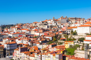 Fototapeta na wymiar Overview of Old Town of Porto, Portugal.