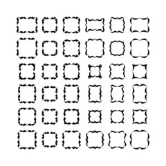 Set of black frameworks isolated on white background