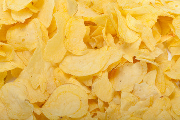 potato chips isolated on white background