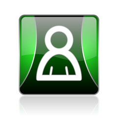 account black and green square web glossy icon