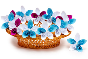 Paper flower in a basket