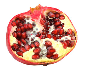 Half of fresh red pomegranate