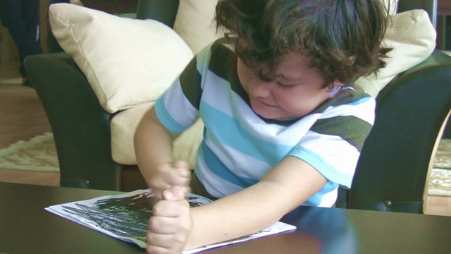Depressed little boy