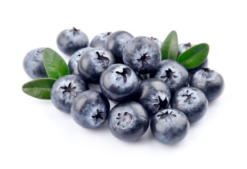Blueberries with leaves
