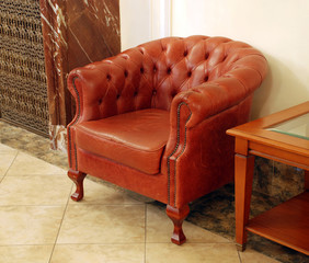 english leather armchair
