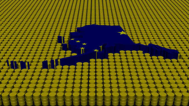 Alaska map flag with oil barrels illustration