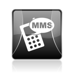 mms black square web glossy icon