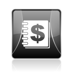 money black square web glossy icon