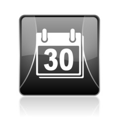 calendar black square web glossy icon