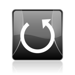 rotate black square web glossy icon