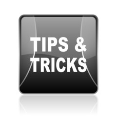 tips black square web glossy icon