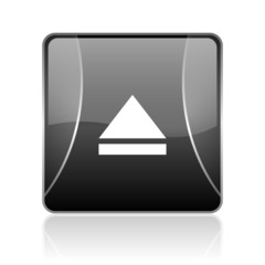 eject black square web glossy icon