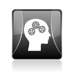 head black square web glossy icon