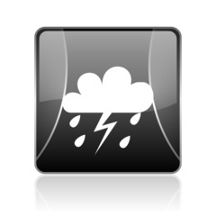 weather forecast black square web glossy icon