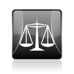justice black square web glossy icon