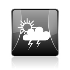 weather forecast black square web glossy icon