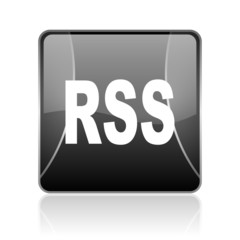 rss black square web glossy icon
