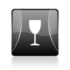 glass black square web glossy icon