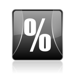 percent black square web glossy icon