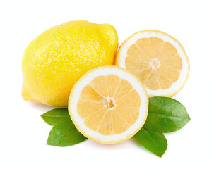 Lemon with leaves