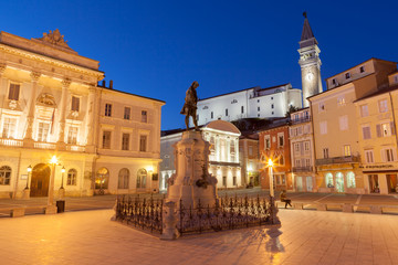 Fototapeta na wymiar Tartini square in Piran, Slovenia, Europe