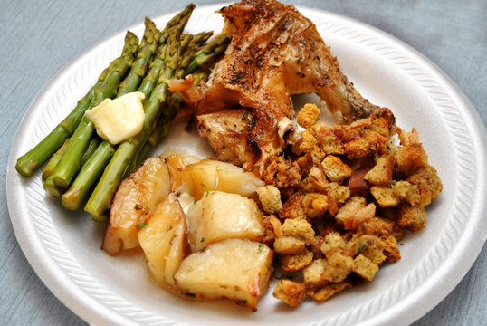 Chicken Dinner with Stuffing and Veggies