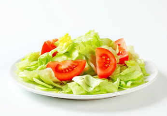 Ice lettuce and tomato wedges