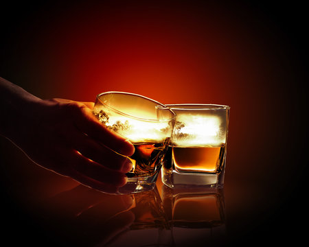 Two glasses of whiskey