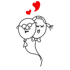 hand drawing emotion cartoon balloons