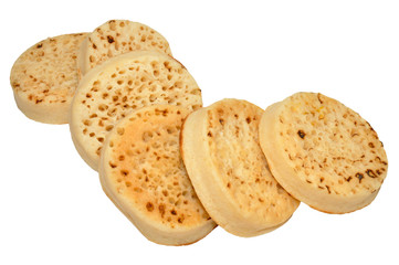 Crumpets Isolated On White