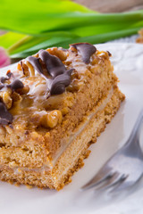 walnut caramel cake