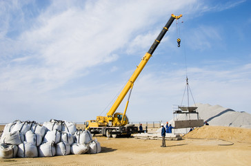 crane works,  construction area
