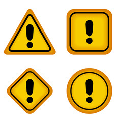 Exclamation danger sign set