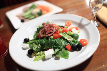 Greek salad in taverna