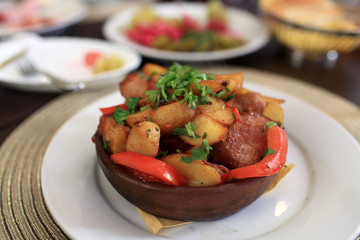 Roasted pork and vegetables