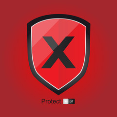 Fototapeta premium Red shield symbol - security