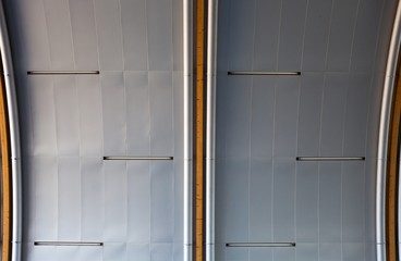 Industrial metal ceiling or wall, urban