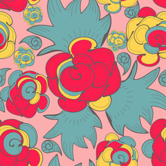 vector seamless color floral pattern