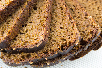 rye bread isolated on white background