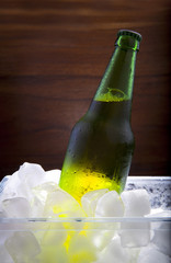 lager beer in ice cooler