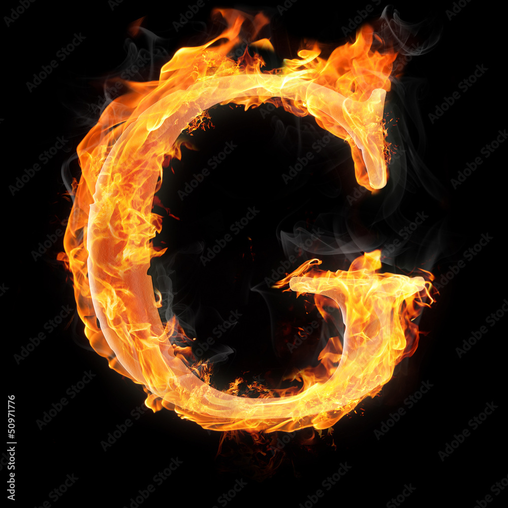 Fototapete burning objects and objects on fire background