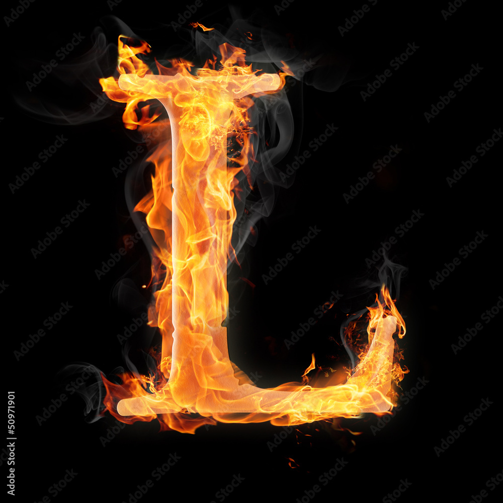 Fototapete burning objects and objects on fire background